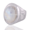 Lovely Rainbow Moonstone Gemstone 925 Sterling Silver Ring